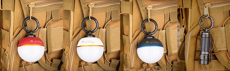 OLIGHT OLINK Portable Magnetic Hook Compatible Flashlights, Obulb, Stainless-Made Carabiner-Style Ring (Black)