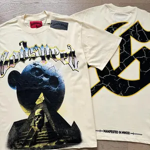 Casual Godspeed Foreign Trade Rock Band Retro Washing Short Sleeve T-Shirt Casual Loose Men's and Women's Couples Bottom Shirt