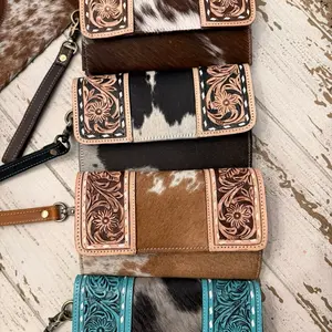 Tooled leather cowhide wallet Tooled leather cowhide wallet