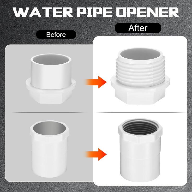 Water Pipe Threading Tool Pipe Thread Cutting Tool 1/2'' 3/4'' PVC Pipe Thread Cutting Tool, Upgrade Pipe Thread Cutting Tool for Plumbing DIY Repairs