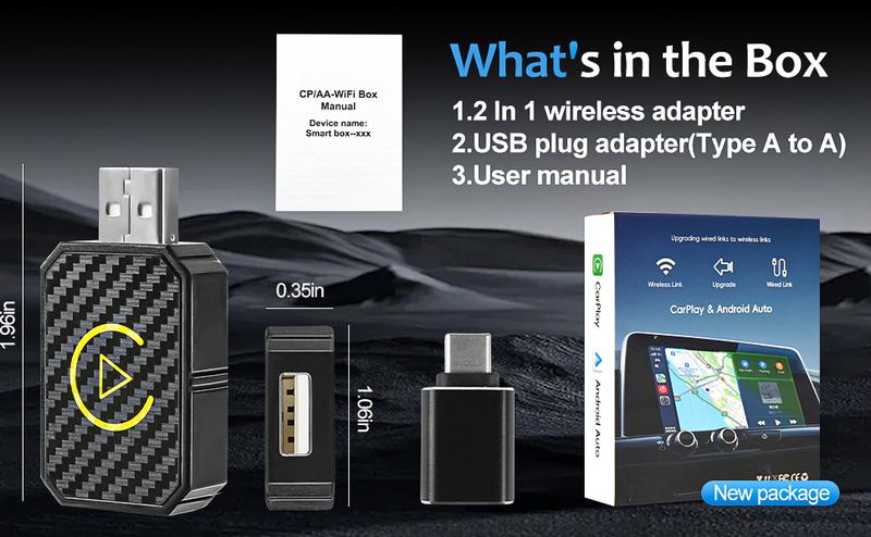 CarPlay Wireless CarPlay Adapter for Factory Wired Cars from 2016 Onwards 2-in-1 Wireless CarPlay & Android Auto Adapter Easier Connectivity Compatibility Stable Faster Automotive