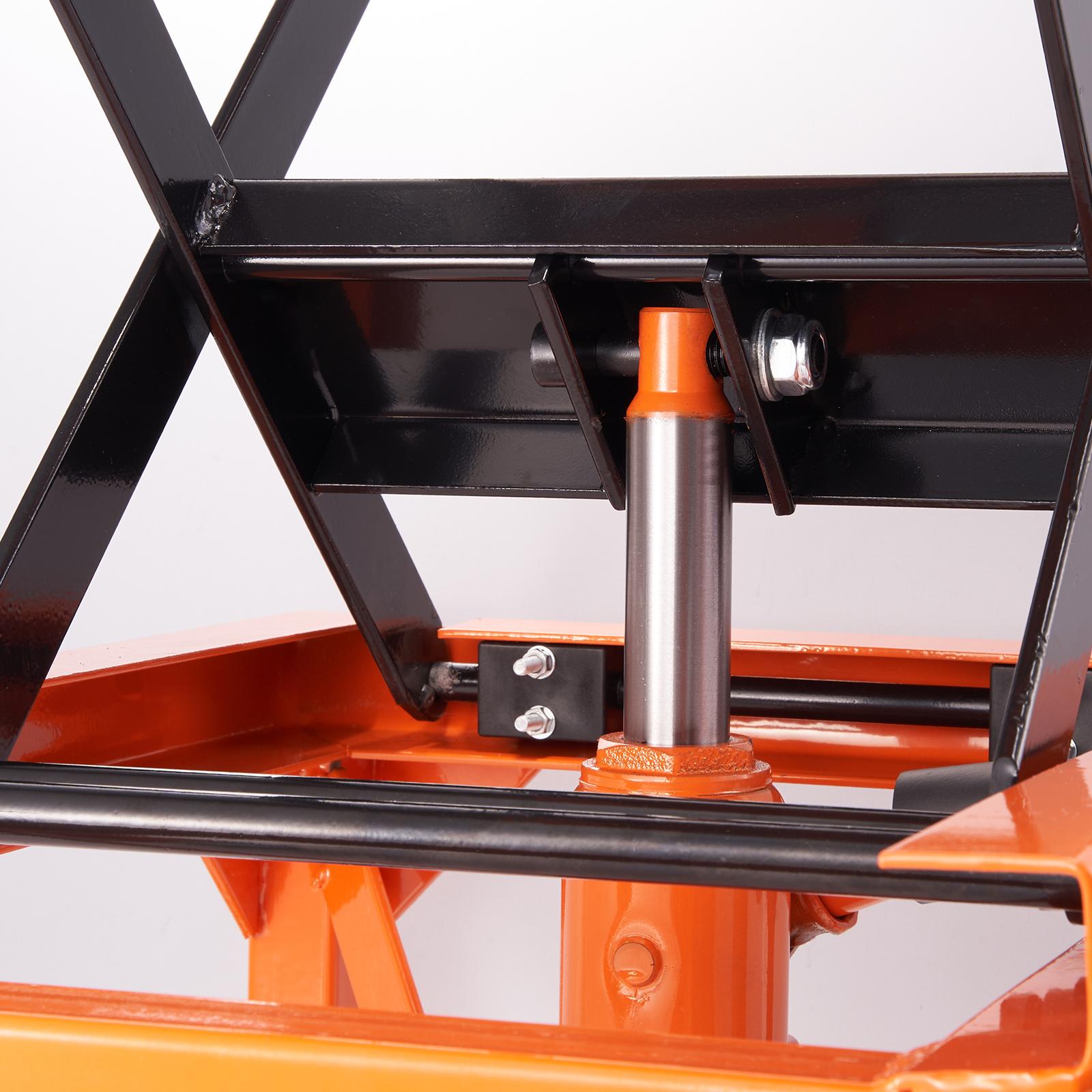 【Super Brand Day】VEVOR Hydraulic Motorcycle Lift Table, 350 LBS Capacity Motorcycle Scissor Jack Lift with Wide Deck, J-hooks, 4 Wheels, Hydraulic Foot-Operated Jack Stand for ATV Dirt Bikes，DEALS FOR YOU