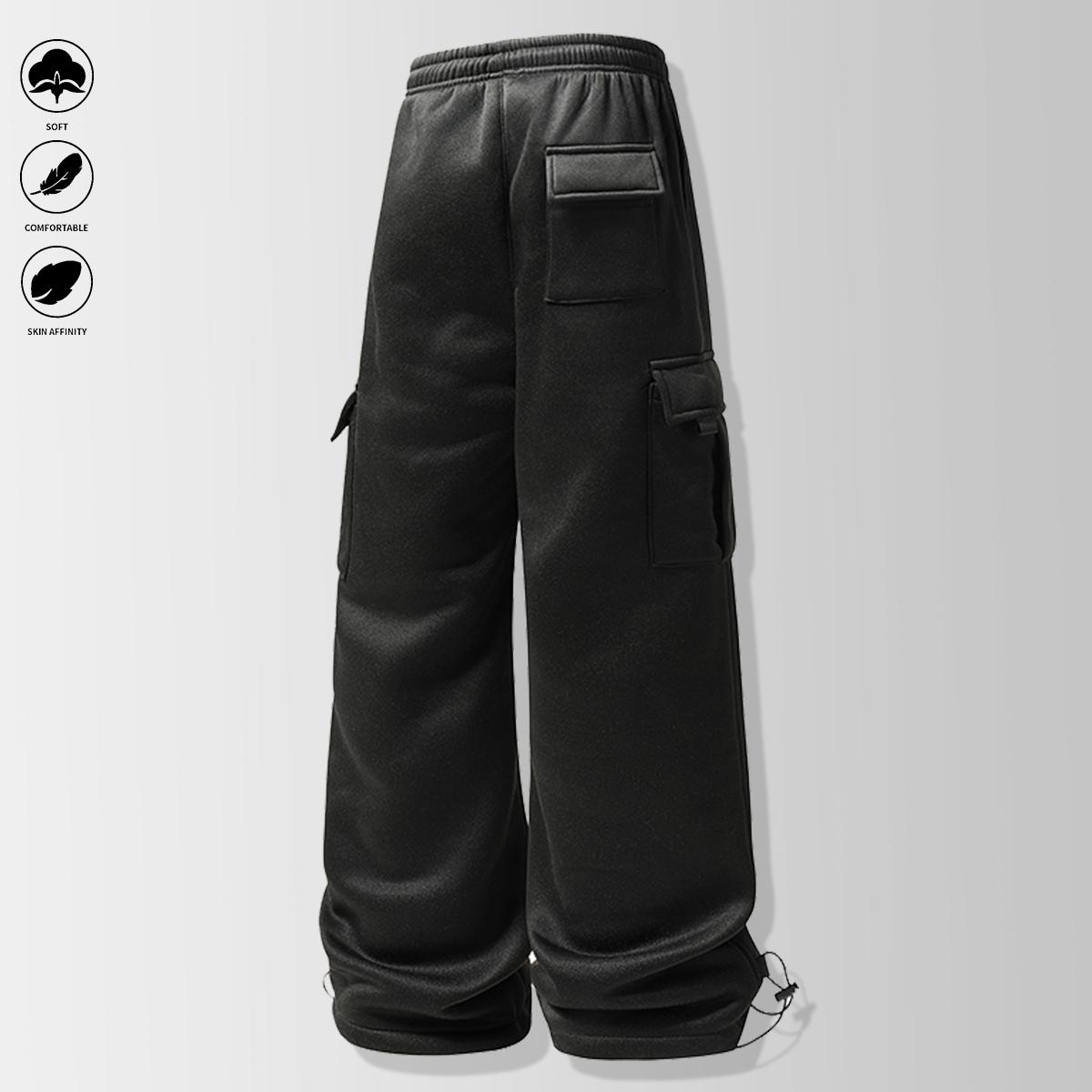 Men's Oversized Jogger Pants, All-Season Casual Streetwear & Athletic Pants with Pockets for Gym, Jogging, Casual Attire - Solid Color Loose-Fit Trousers, Relaxed Fit for Men & Teens, Versatile for Outdoor Activities & Style