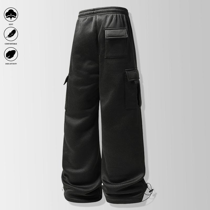 Men's Oversized Jogger Pants, All-Season Casual Streetwear & Athletic Pants with Pockets for Gym, Jogging, Casual Attire - Solid Color Loose-Fit Trousers, Relaxed Fit for Men & Teens, Versatile for Outdoor Activities & Style