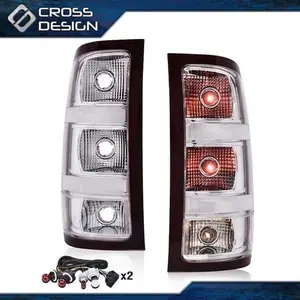 CROSSDESIGN Fit For 07-13 GMC Sierra 1500 2500 3500HD Tail Lights Lamps Left+Right