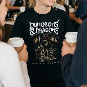 Dungeons and Dragons Metal Shirt: Unisex D&D Deathmetal Tee, Cotton, Up to size 5xl, unisex dnd shirt