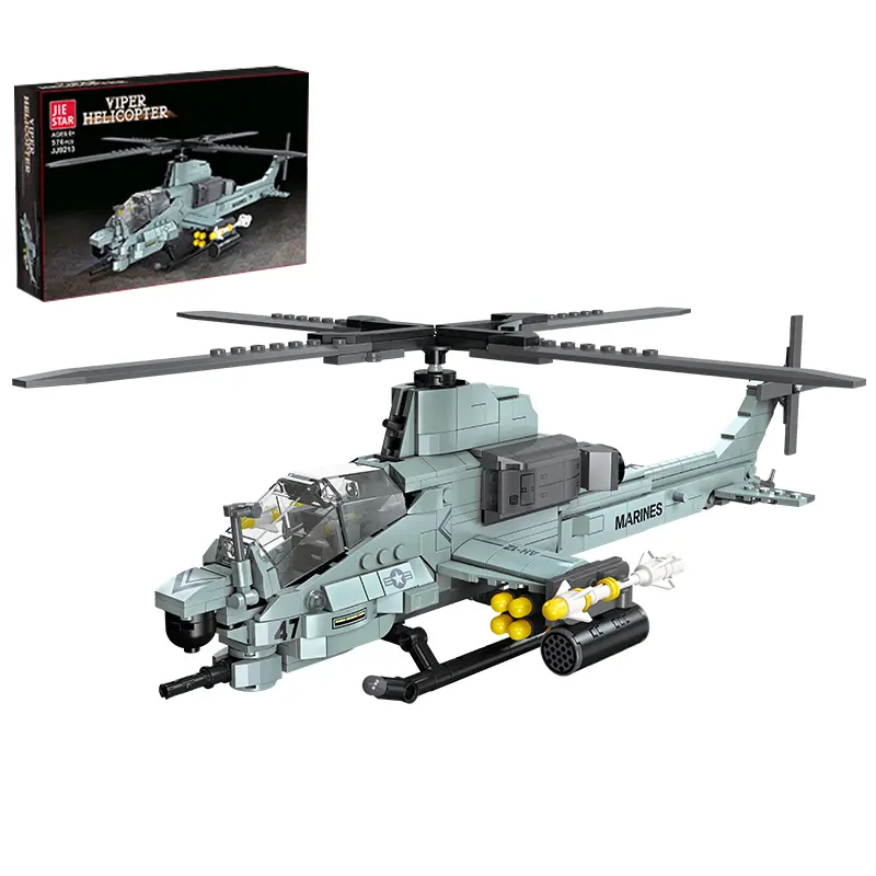576PCS Military Style Viper Attack Helicopter Building Bricks Set - DIY Brick Kit, Creative STEM Assembly Toy, Collectible for Aviation Lovers, Perfect Gift for Boys, Collectibles Collectible Building Set Building Sets Collectible Construction Set