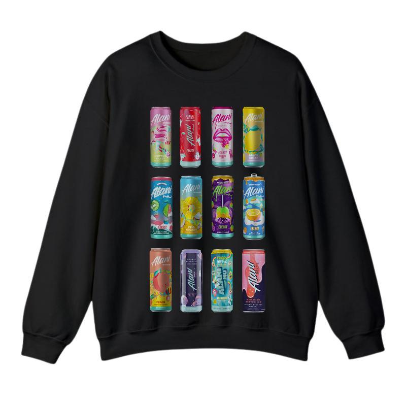 Alani Nu Energy Drink Sweatshirt, Graphic Cotton Crewneck For Women, Soft Fabric Casual Streetwear, Long Sleeve Pullover Top, Trendy Daily Wear Sweatshirt, Gift For Men And Women, Classic Cotton Full Colors Sweatshirt