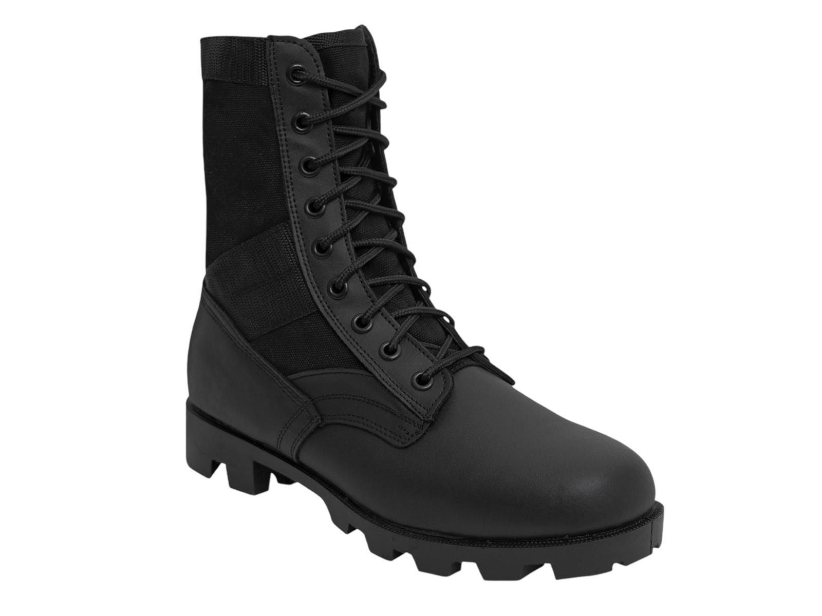 Rothco G.I. Type Steel Toe Jungle Boots - Canvas/Leather Upper, Steel Toe, Panama Sole, Black Boy Footwear for Men - Shoe, Walking Shoes Closed Comfort Classic Design Lace Boot Rubber