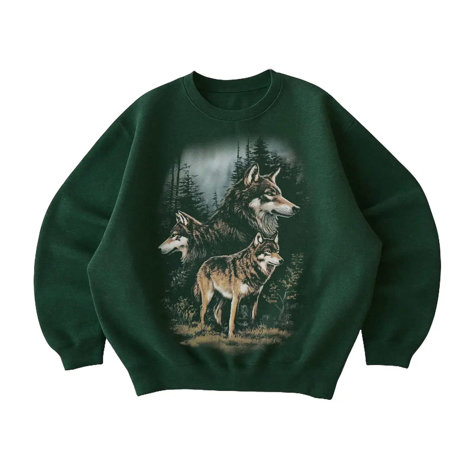 Wolf Pack Forest Sweatshirt, Vintage Wolf Wildlife Graphic Sweatshirt, Rustic Woodland Wolf Shirt, Nature Lover Outdoor Animal Sweatshirt, Wolf Lover Gift