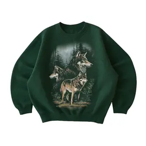 Wolf Pack Forest Sweatshirt, Vintage Wolf Wildlife Graphic Sweatshirt, Rustic Woodland Wolf Shirt, Nature Lover Outdoor Animal Sweatshirt, Wolf Lover Gift
