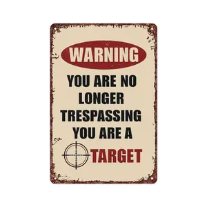 Funny Warnings Private Property No Trespassing Interesting Metal Sign For Home, Yard, Bar, Office Wall Decoration, Measures 12x8 Inch
