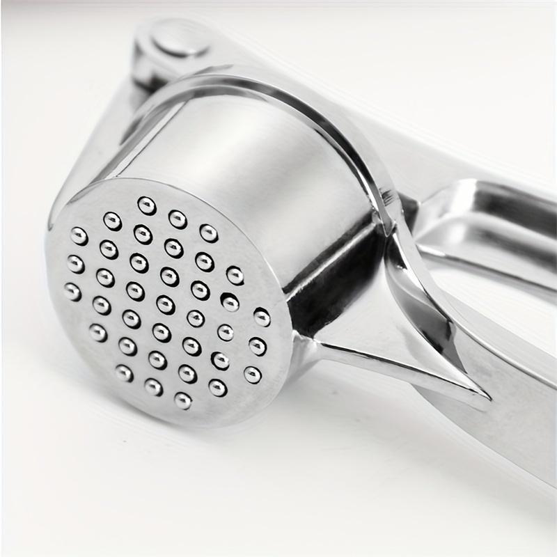 Stainless Steel Garlic Press, 1 Count Manual Handheld Garlic Ginger Fruit Crusher, Essential Kitchen Tool for Home Dining Room Barbecue, Kitchen Utensils