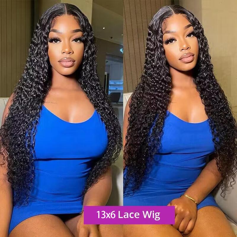 Bling Hair 13x4 Kinky Curly Lace Frontal Wigs Human Hair Wigs Brazilian 13x6 Deep Wave Lace Frontal Wig HD Transparent Lace Wig Pre Plucked With Baby Hair For Women