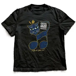 Vintage Style Jazz Cat Festival T-shirt Size S-5XL
