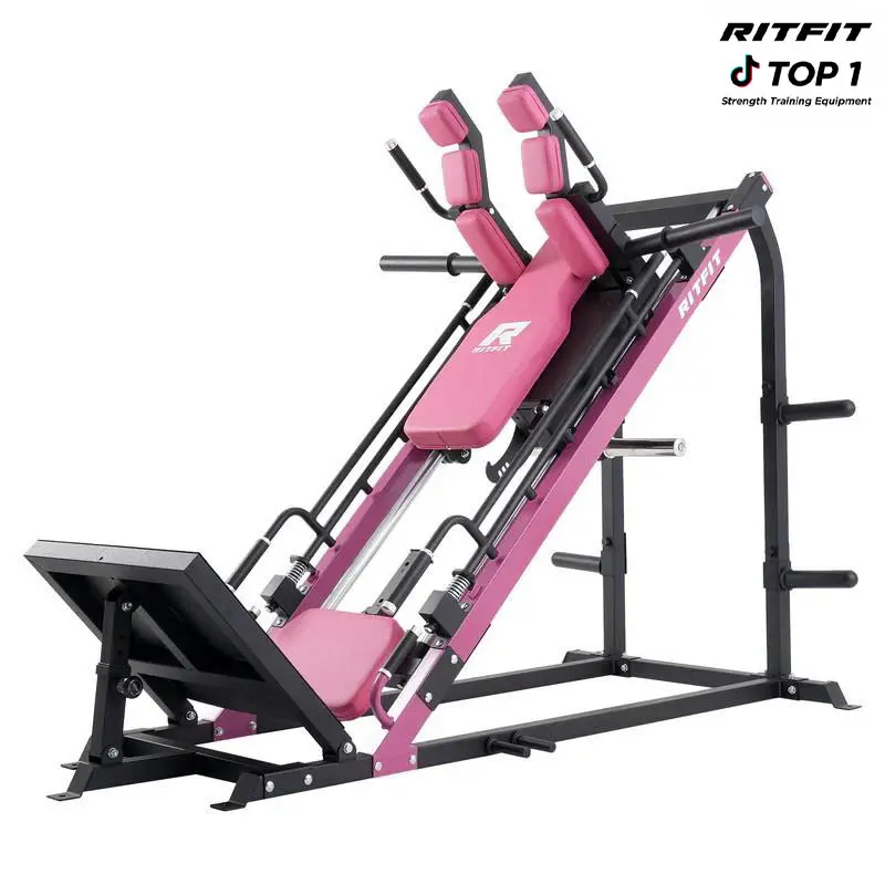 RITFIT GAZELLE 3-in-1 Leg Press Hacks Squat Machine - Adjustable Home Gym Equipment, Glutes Trainer, Matte Powder Coat Resists Daily Wear, Multifunctional Strength Training System (Pink/Black/Orange), Glutes Trainer Machine, Leg Press Machine