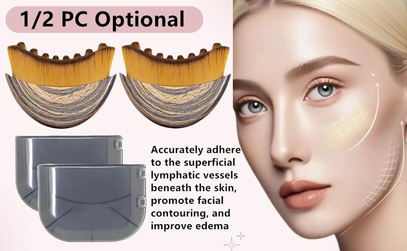 1/2 PCS Lymphatic Contour Face Brush for Sculpting – Anti-Puffiness, Detox & Lift, Improves Skin Glow & Absorption (2 Pcs Contour Face Brush)
