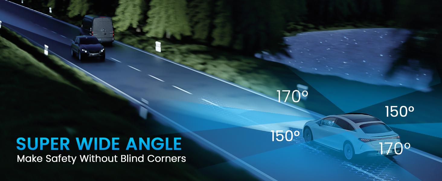 【24/7 Parking Mode Hardwire Kit】IIWEY N5 360° No Blind Spots! 4-LensDash Cam 1080P I Front/Rear/Sides Protection I 8 IR LampsSuper Night Vision I 5G & FREE 128GB SD dashcam wifi car