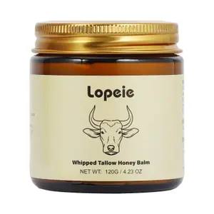 Lopeie Whipped Grass-Fed Beef Tallow Honey Balm - 4 Oz,Moisturizing Cream for Soft, Smooth Skin - Handmade All-Natural Moisturizer - Lavender,hydrating, comfort, moisture boost cream, luminous firming cream, body care, hydrating dry skin