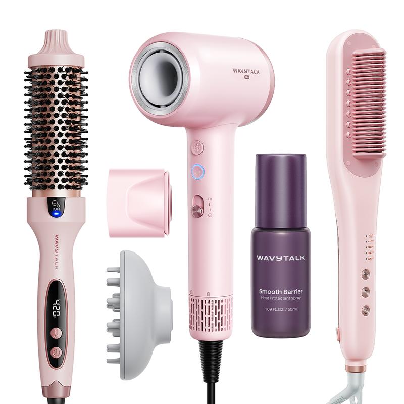 Wavytalk Ultimate Hair Styling Kit: Blowout boost, Blow Dryer & Heat Protectant& Steamline pro