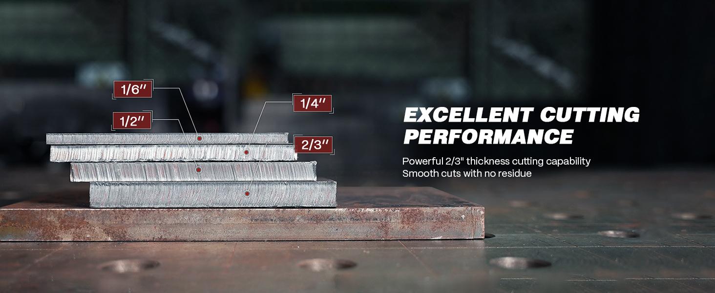 ARCCAPTAIN Plasma Cutter, [Large LED Display] 50Amps Cutter Machine with 110/220V Dual Voltage DC Inverter IGBT 1/2 Inch Clean Cut Post Flow and 2T/4T, for Beginners DIY, Fabricator