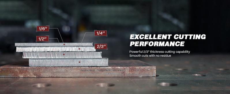 ARCCAPTAIN Plasma Cutter, [Large LED Display] 50Amps Cutter Machine with 110/220V Dual Voltage DC Inverter IGBT 1/2 Inch Clean Cut Post Flow and 2T/4T, for Beginners DIY, Fabricator