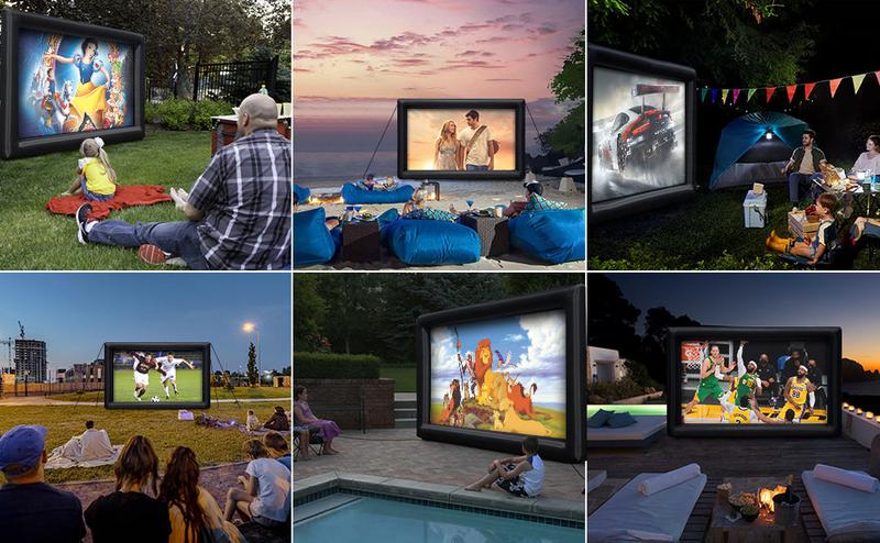 GARVEE 20FT Inflatable Projector Screen with Air Blower, 16:9 Screen Ratio, Easy to Carry Storage Bag, Ideal for Outdoor Movie Nights