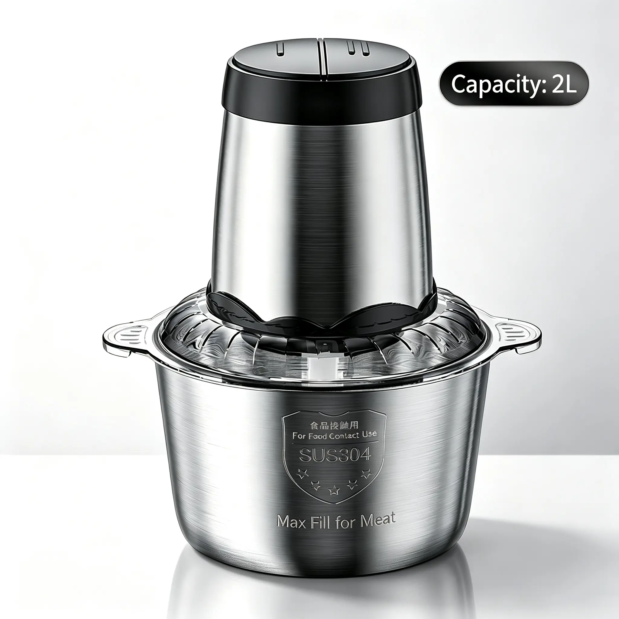 300-watt electric meat grinder, / 2-liter stainless steel food processor, sausage machine