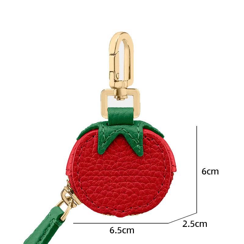 Fruit Shape Cherry Design Fruit Charm Coin Purse Blueberry Peach Cute Key Chain Mini Pouch Wallet Gift For Airtag Girl Women bag charms purse charms bag charm purse accessories cherry charm for bag