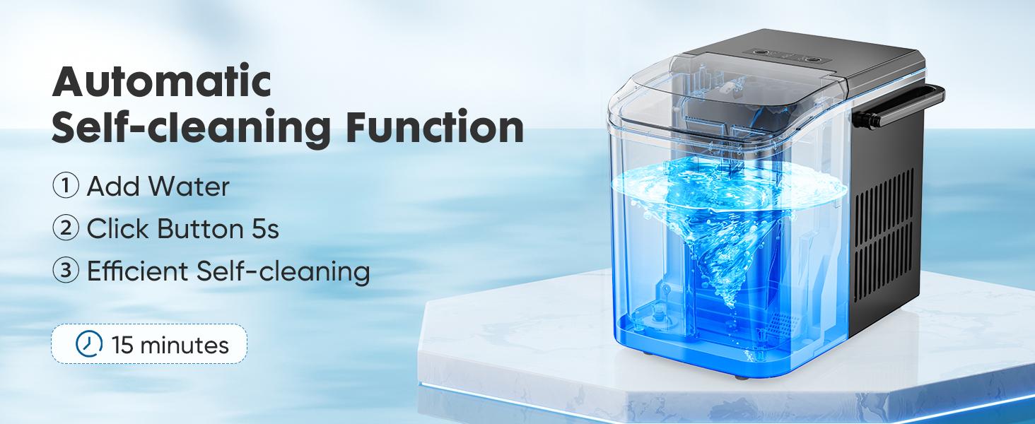 Portable Ice Maker Machine for Kitchen Counter Use with Removable Basket and Ice Scoop