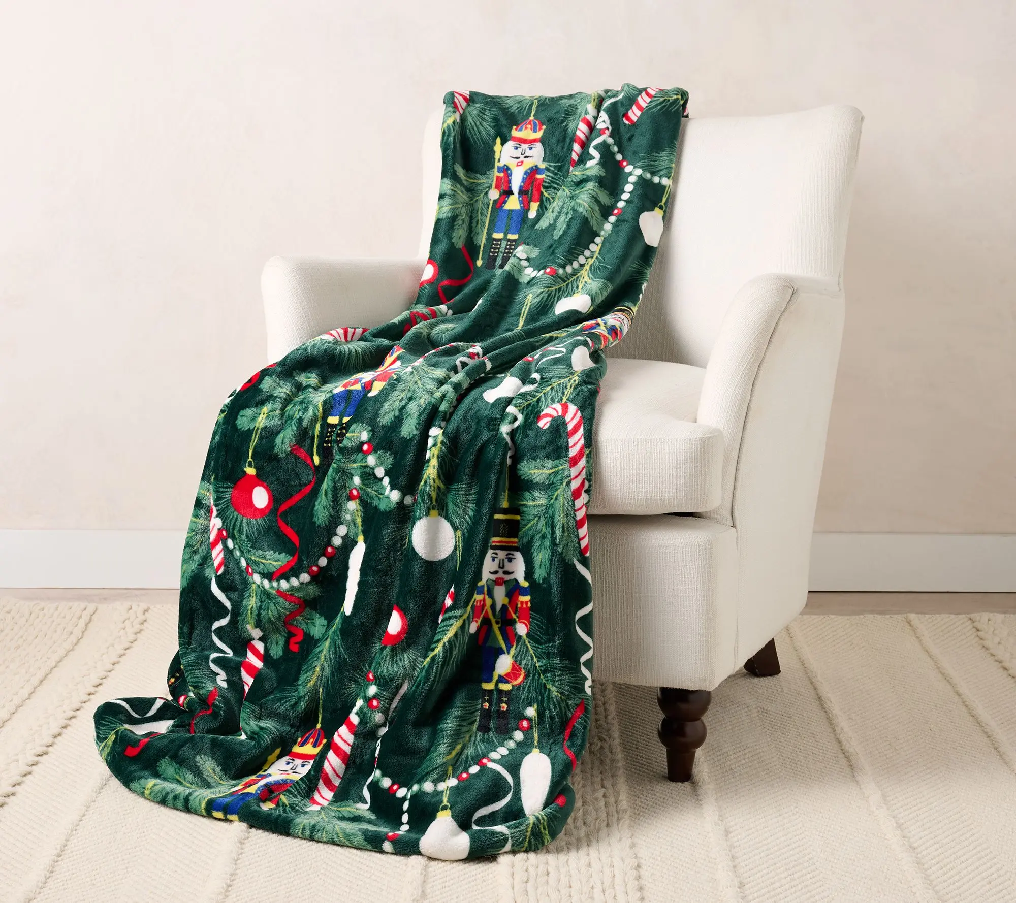 Kringle Express Oversized 60x80 Holiday Printed Throw