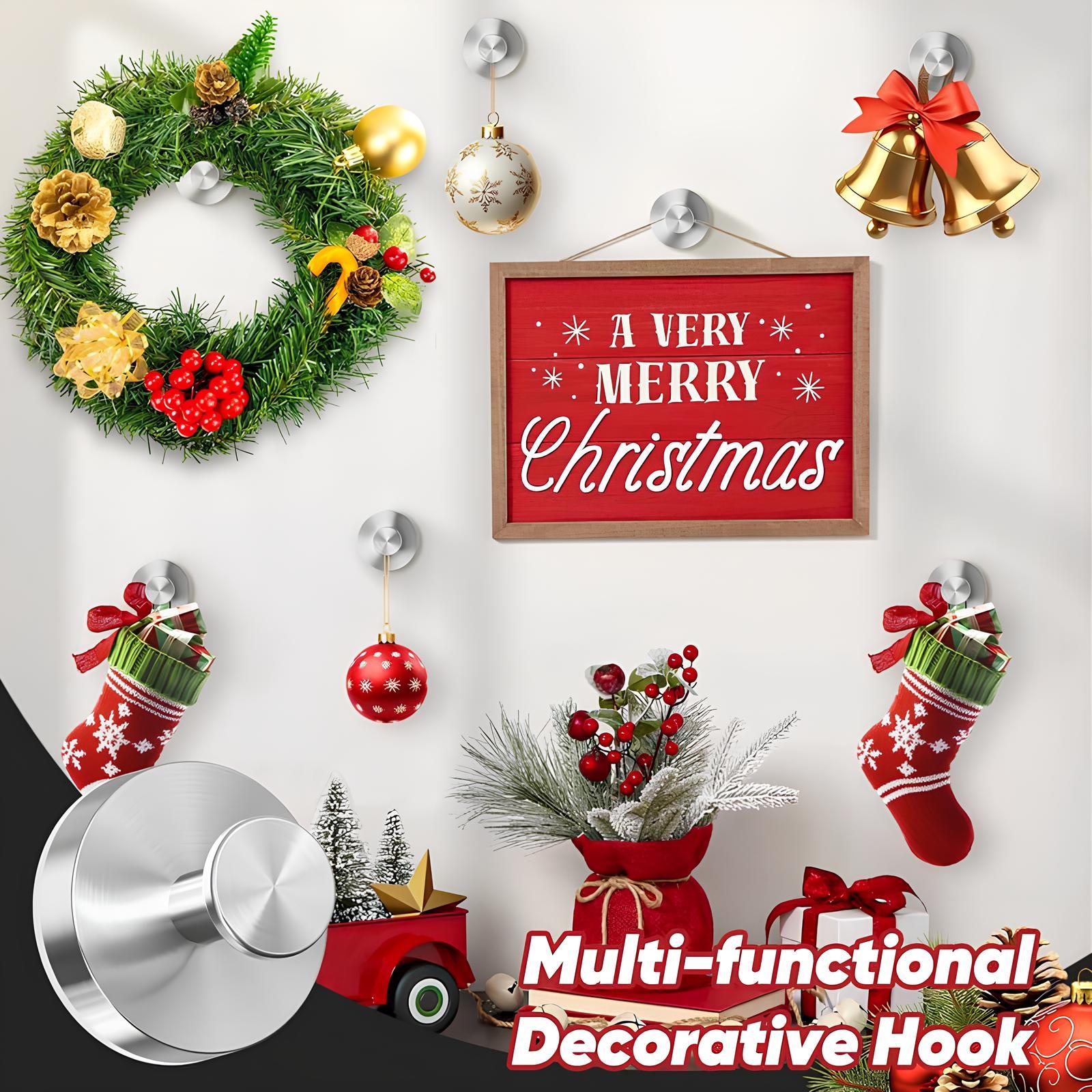 2 Units Suction Cup Hooks for Shower, Bathroom, Kitchen, Wood Door, Glass Door, Mirror, Tile – to Hang Towels,Robes,Coat,Reusable Suction Cup Wreath Hanger for Christmas Wreaths Water Proof Removable