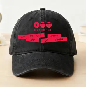 Kpop Boy Band World Tour Printed Wash Hat, Music Fans Baseball Cap, Gift For Him Her