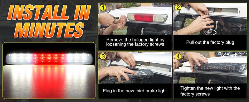 Nilight Third Brake Light Tail High Mount 3rd Stop Cargo Reverse LED Lights Smoked Lens Compatible with Chevy Colorado and GMC Canyon 2004 2005 2006 2007 2008 2009 2010 2011 2012 Pickup Truck