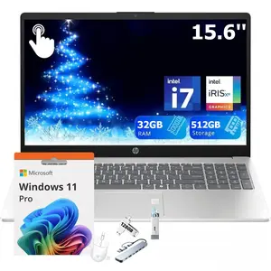 HP 2025 15.6 FHD inch Laptop PC,Intel Core i7-1355U, 32GB RAM, 512GB SSD,Backlit Keyboard, Wi-Fi 6,Bluetooth 5.3,Windows 11 Pro,Silver,Bundle Accessory