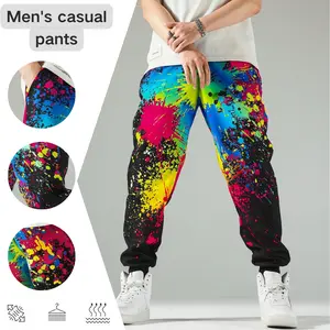 Eye-Catching Color Splash Print Joggers - Edgy Urban Fashion Essential