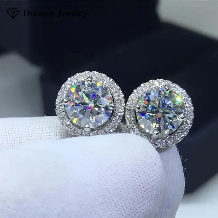 S925 Silver Moissanite Stud Earrings | Dainty Wedding & Gift Jewelry for Men Women