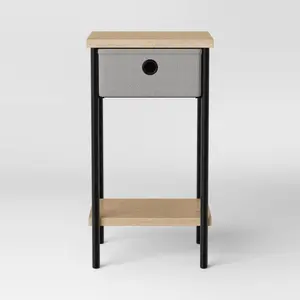 Fabric Bin Dorm End Table Black - Room Essentials