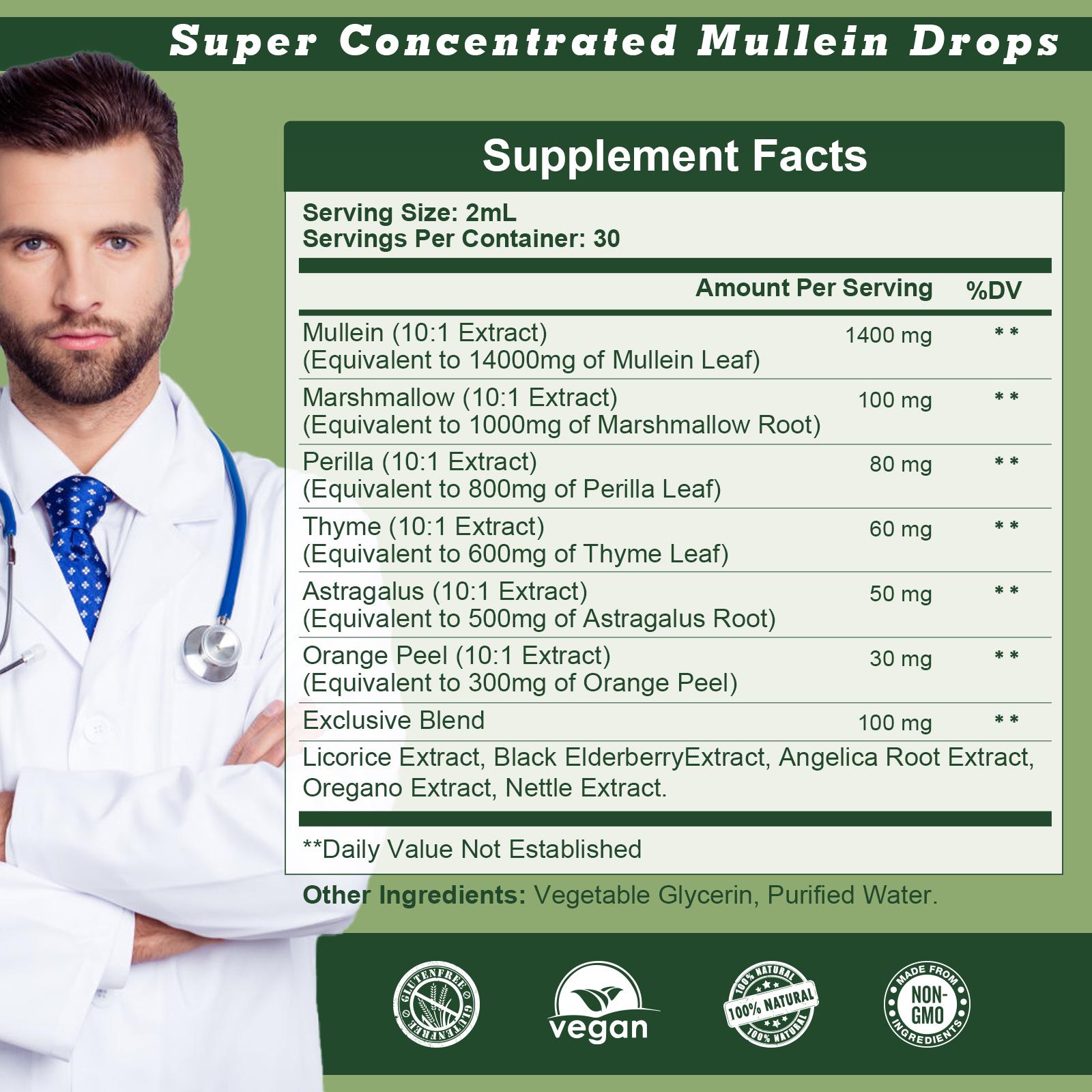 Greenpeople Mullein Leaf Drops for Lungs - Mullein Leaf Extract & Marshmallow Root for Lung Cleanse & Detox -Immune Support Supplement, 2 fl oz Healthcare Vitamin Greenpeople Mullein Leaf Drops for Lungs - Mullein Leaf Extract & Marshmallow Root for Lung Cleanse & Detox -Immune Support Supplement, 2 fl oz Healthcare Vitamin