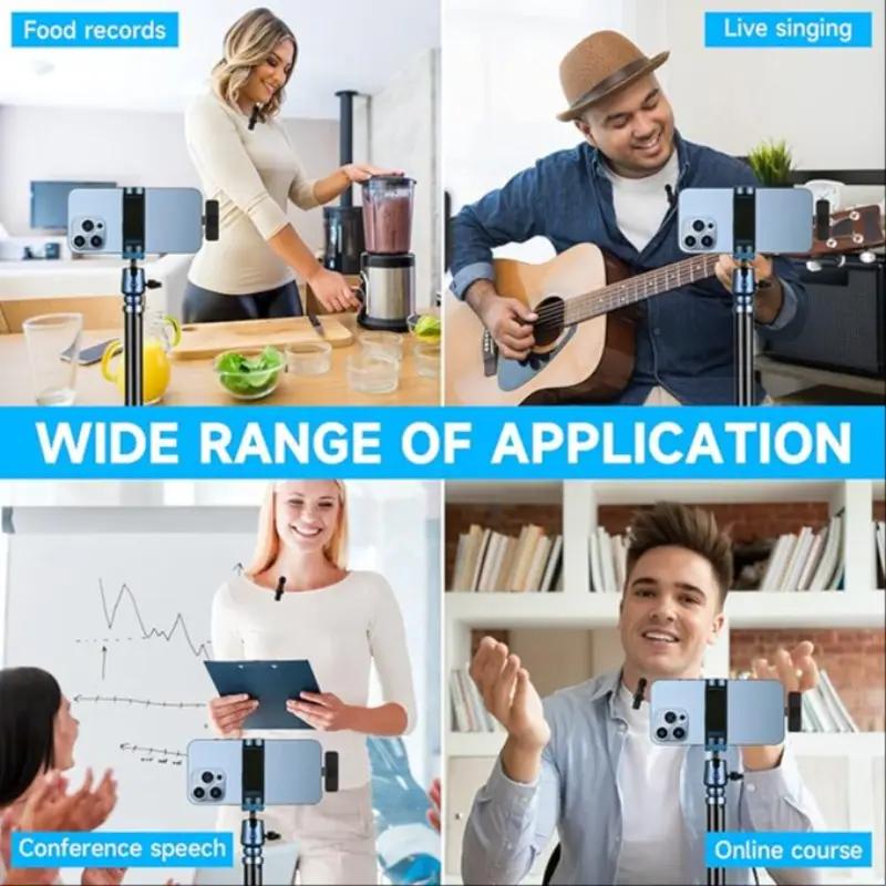 HITOZON Professional Wireless Lavalier Microphone for iPhone,Android phone,Wireless Microphone Plug-Play,Lapel Mic for Video Recording,Teaching, interviews,Podcast,Cordless Omnidirectional Condenser Recording Mic for TikTok,YouTube,Vlog