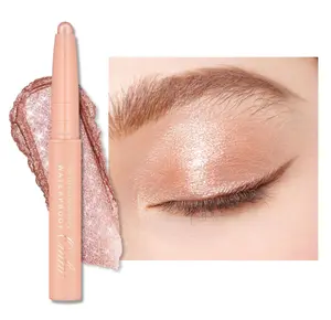 Oulac Nude Eyeshadow Crayon – Twist-Up Waterproof Stick, Soft Shimmer Finish, Vegan & Cruelty-Free, 1.25g, WS02 Pink Rush