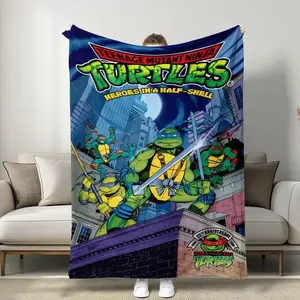 Anime Ninja Turtles Blanket Super Soft Flannel Blanket Ideal Gift For Children and Enthusiasts Special Occasions Perfect For Home Office Outdoors Parties Christmas Birthday Mothers Day Gift Halloween Christmas Gift