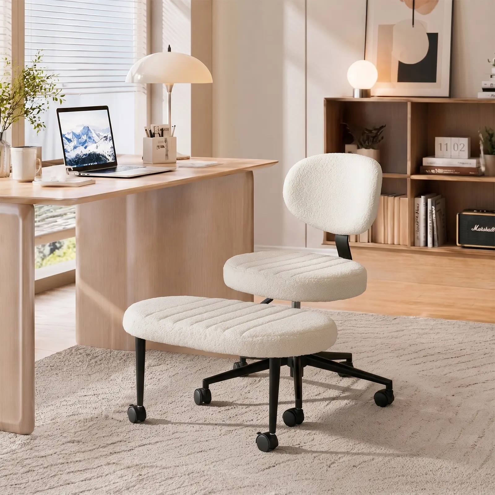 Extra Wide ADHD Cross Legged Office Chair, 360° Swivel Kneeling Meditation | Extra-wide cross-legged kneeling chair with reversible seat, 360° swivel, adjustable height—for ADHD, meditation & comfort