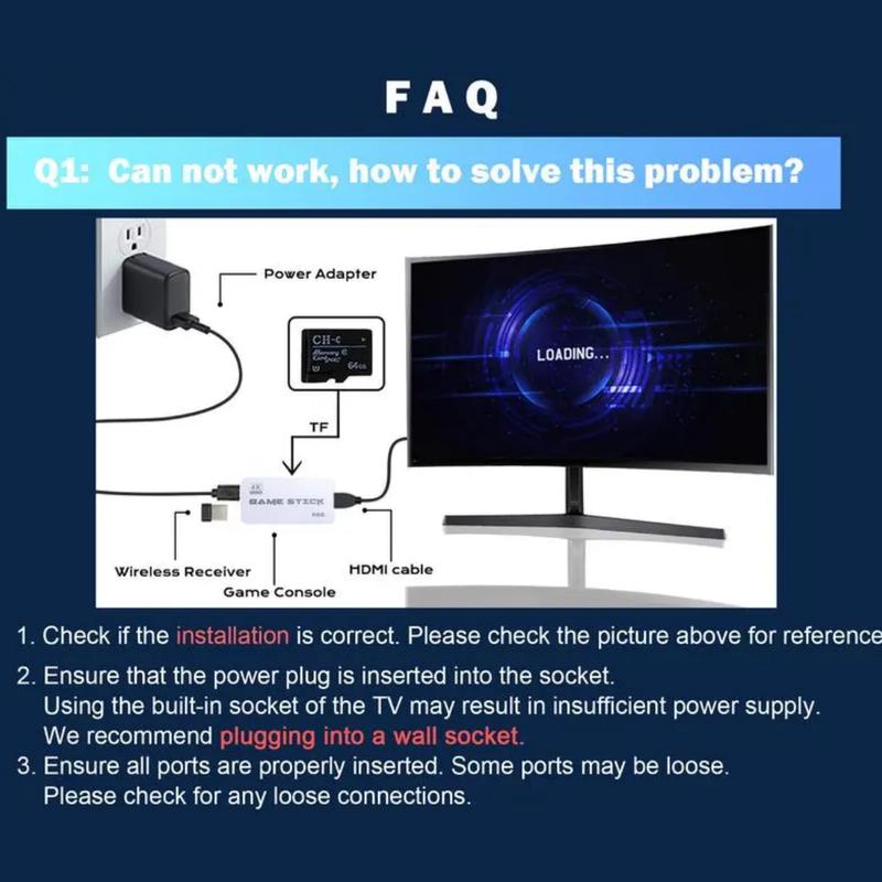 20000+ Games Wireless Retro Game Stick, Vintage Game Stick 4K HD Output System, 2.4G Wireless Controllers, 64GB TF Card for All Ages - Console,TikTokShopBlackFriday,Halloween Christmas New Year Gift