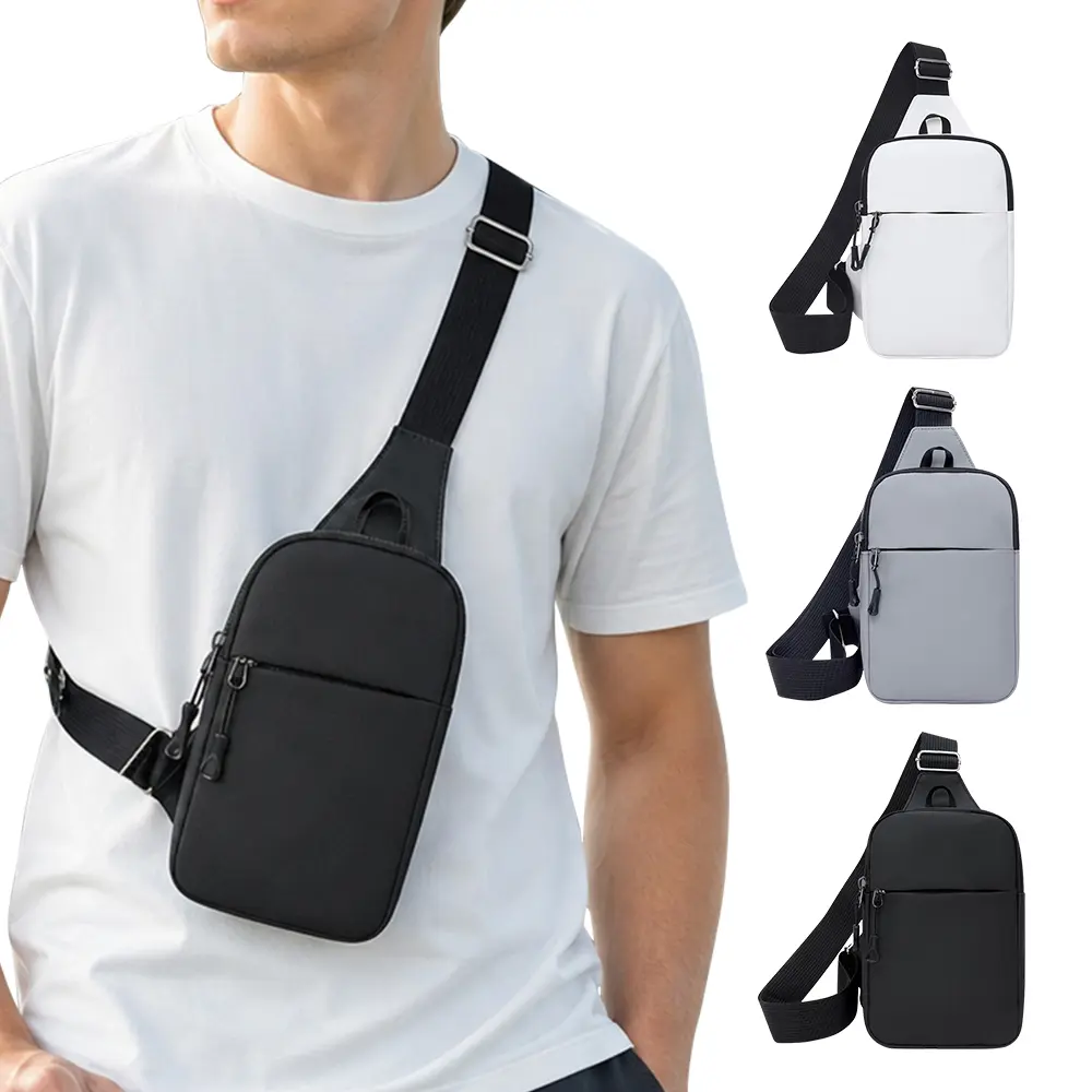 Men's 3-Pack Compact Shape Crossbody Chest Bag with Adjustable Strap, Lightweight Casual Design for Airplane Travel, Daily Commute, Phone & Wallet Storage, Cool Gifts for Guys, Airplane Travel Accessories