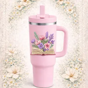 Floral book tumbler