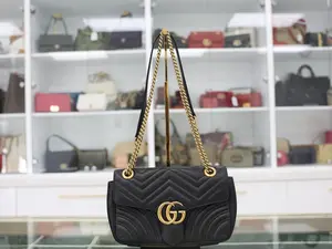 Pre-owned LEATHER Crossbody Bags GUCCI HANDBAG GG MARMONT MATELAS