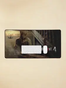 Resident Evil 4 Remake Gaming Desk Pad, Survival Horror Extended Mouse Pad for PC Setup, Leon Kennedy RE4 Artwork Deskmat, Gamer Room Decor Gift for Resident Evil Fans