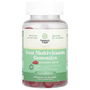 Nature's Craft Teen Multivitamin Gummies, Sugar Free, Raspberry , 60 Gummies