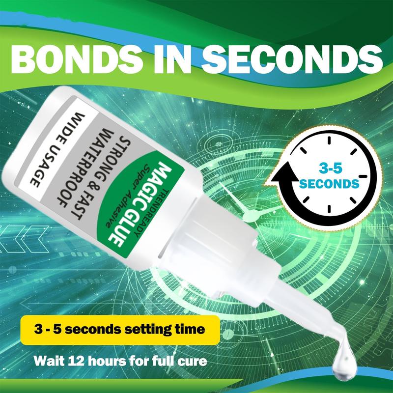Trendready 4PCS Magic Glue Clear Super Glue for Shoes & DIY Fixes Fast-Dry Ultra-Strong Bond for Wood Rubber Leather Plastic Metal Rhinestone Crafts